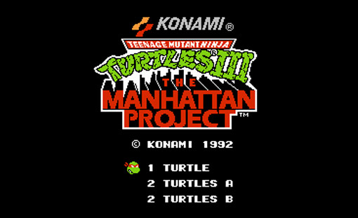 Teenage Mutant Ninja Turtles III: The Manhattan Project Title Screen